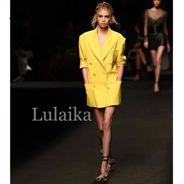 women's suits & blazers 2021 elegant solid yellow satin long sleeve double breasted pockets jacket casual lady office work suit blazer, White;black
women's suits & blazers 2021 elegant solid yellow satin long sleeve double breasted pockets jacket casual lady office work suit blazer, White;black
