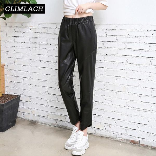 women's pants & capris soft sheepskin real leather women black slim genuine trousers elastic waist harem pencil pant ladies streetwear, Black;white
women's pants & capris soft sheepskin real leather women black slim genuine trousers elastic waist harem pencil pant ladies streetwear, Black;white