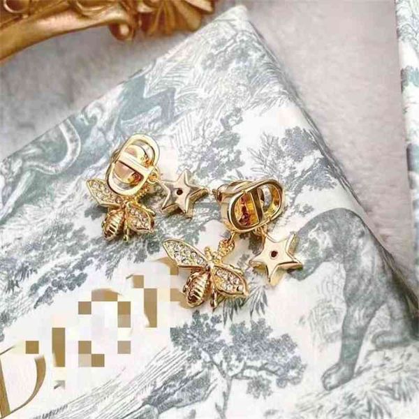 70% off outlet online new bee star inlaid earrings, Silver