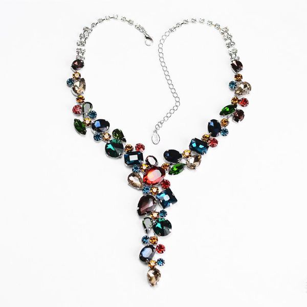 luxury colorful rhinestone necklace bridal jewelry special-shaped crystal, retro personality, prom wedding accessories coruixi, Silver
luxury colorful rhinestone necklace bridal jewelry special-shaped crystal, retro personality, prom wedding accessories coruixi, Silver
