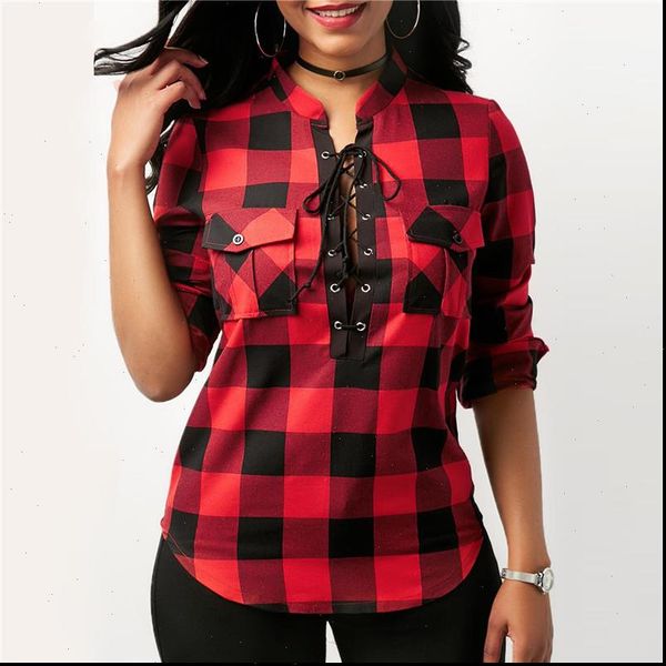 plaid shirt women new spring casual long sleeve blouse deep v neck lace up women tunic blusas femininas s xxl, White
plaid shirt women new spring casual long sleeve blouse deep v neck lace up women tunic blusas femininas s xxl, White