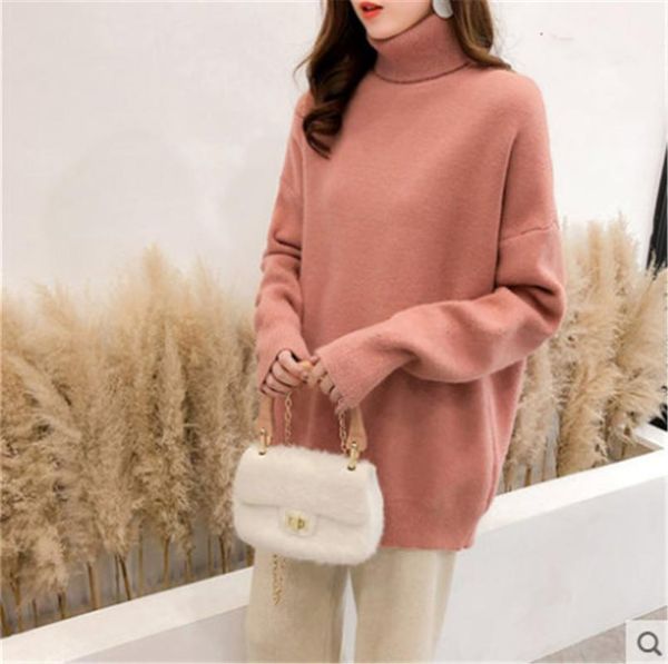 women's sweaters winter retro thick warm solid knit pullovers sweater women korea fashion loose turtleneck knitted jumper, White;black
women's sweaters winter retro thick warm solid knit pullovers sweater women korea fashion loose turtleneck knitted jumper, White;black