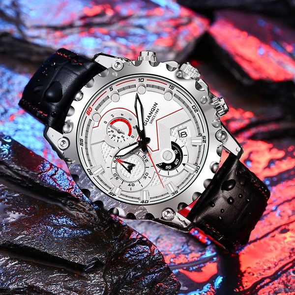 wristwatches guanqin mens watches business quartz clock man luminous hands date chronograph steel leather 19168, Slivery;brown
wristwatches guanqin mens watches business quartz clock man luminous hands date chronograph steel leather 19168, Slivery;brown