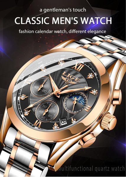 wristwatches fashion trend luxury business steel band quartz men watch casual sport waterproof chronograph clock male lige 8911, Slivery;brown
wristwatches fashion trend luxury business steel band quartz men watch casual sport waterproof chronograph clock male lige 8911, Slivery;brown