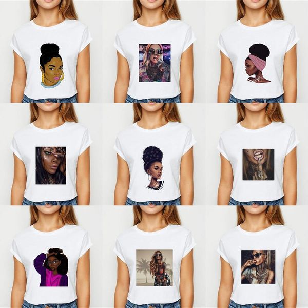 fashion retro melanin black girl print women's shirt korea streetwear casual versatile tshirt summer sell women clothing, White
fashion retro melanin black girl print women's shirt korea streetwear casual versatile tshirt summer sell women clothing, White