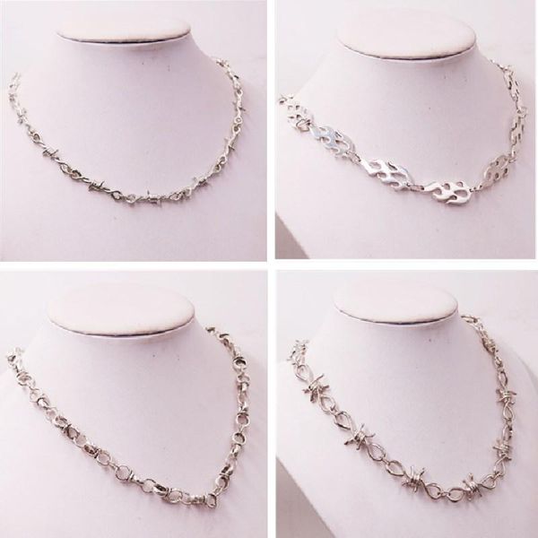 chokers hip-hop style thorns choker necklace harajuku streetwear barbed wire brambles flame padlock pendant diy charms jewelry, Golden;silver
chokers hip-hop style thorns choker necklace harajuku streetwear barbed wire brambles flame padlock pendant diy charms jewelry, Golden;silver