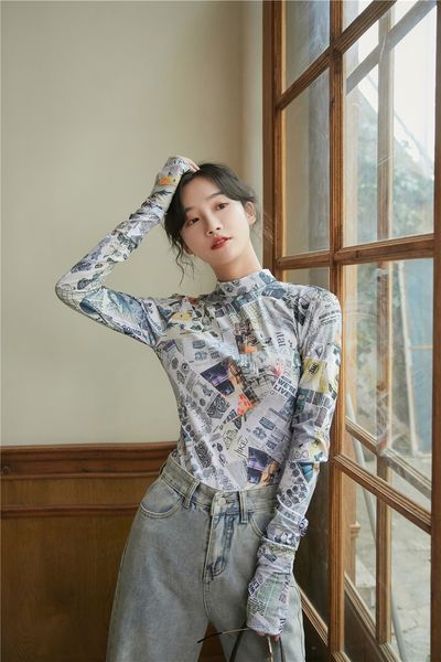 2021 new y2k newspaper long sleeve backless turtleneck open back t shirt women tshirt letter print tee fall fashion tv3d, White
2021 new y2k newspaper long sleeve backless turtleneck open back t shirt women tshirt letter print tee fall fashion tv3d, White
