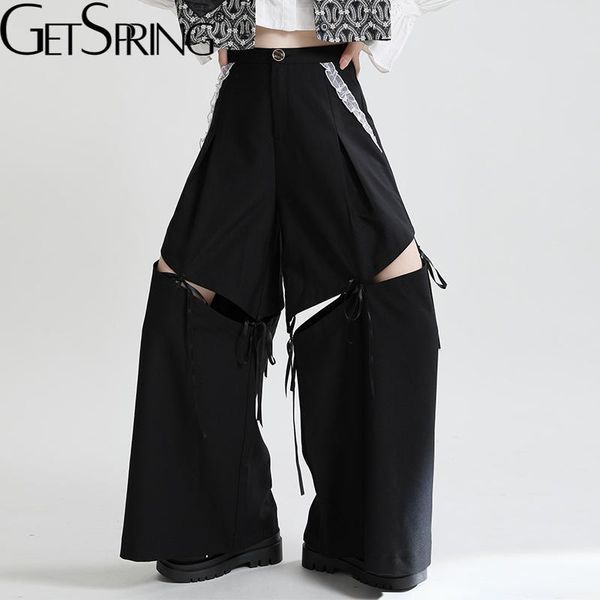 women's pants & capris getspring women high waisted detachable wide leg loose casual black long ladies trousers 2021 fashion all match, Black;white
women's pants & capris getspring women high waisted detachable wide leg loose casual black long ladies trousers 2021 fashion all match, Black;white