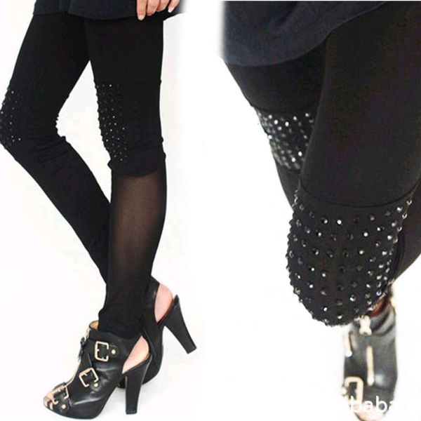 new korean yarn mh stitching riveted capris fashion thin buttock lifting slim imitation leather leggings, Black
new korean yarn mh stitching riveted capris fashion thin buttock lifting slim imitation leather leggings, Black