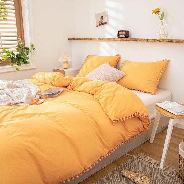 bedding sets yellow ginger duvet cover set pom poms shabby chic bed soft solid color linen home textile no comforter
bedding sets yellow ginger duvet cover set pom poms shabby chic bed soft solid color linen home textile no comforter