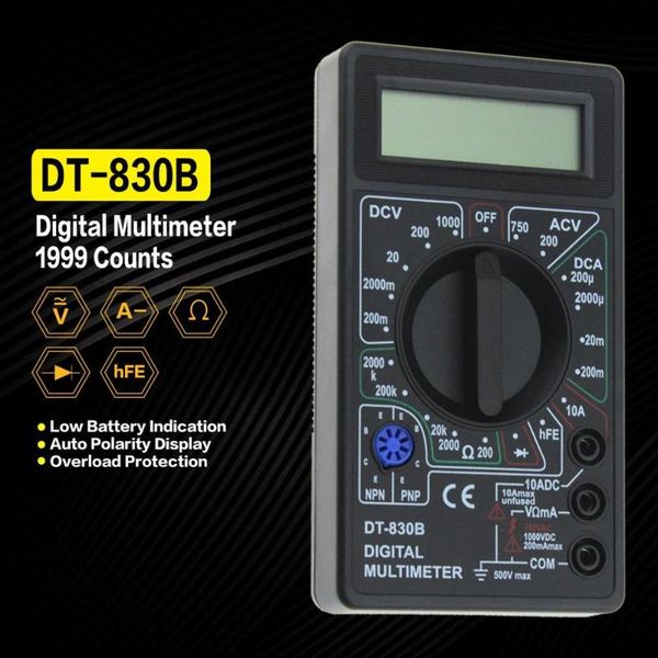 multimeters dt-830b handheld digital multimeter 1999 counts ac/dc volt amp ohm diode hfe tester ammeter voltmeter ohmmeter meter multimetro
multimeters dt-830b handheld digital multimeter 1999 counts ac/dc volt amp ohm diode hfe tester ammeter voltmeter ohmmeter meter multimetro