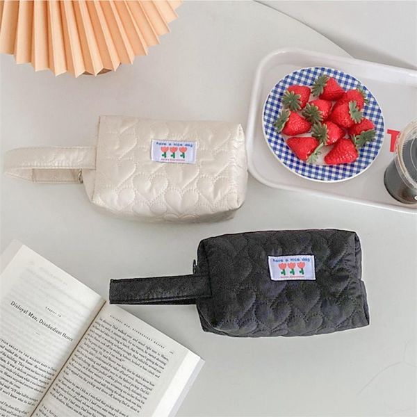 cosmetic bags & cases black white portable bag storage wrist pencil case cotton fabric makeup organizer cute beauty toiletry pouch
cosmetic bags & cases black white portable bag storage wrist pencil case cotton fabric makeup organizer cute beauty toiletry pouch