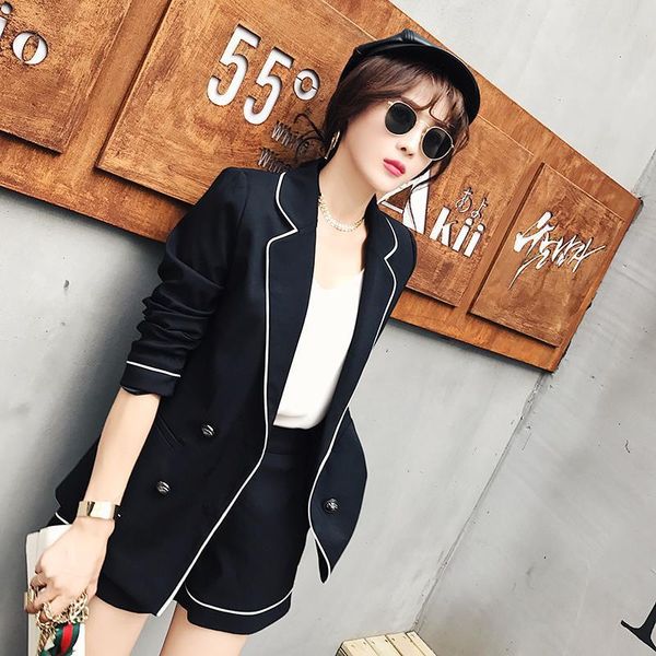 women's tracksuits set female 2021 spring temperament white edge thin small suit jacket + fashion shorts elegant two-piece leisure, Gray
women's tracksuits set female 2021 spring temperament white edge thin small suit jacket + fashion shorts elegant two-piece leisure, Gray