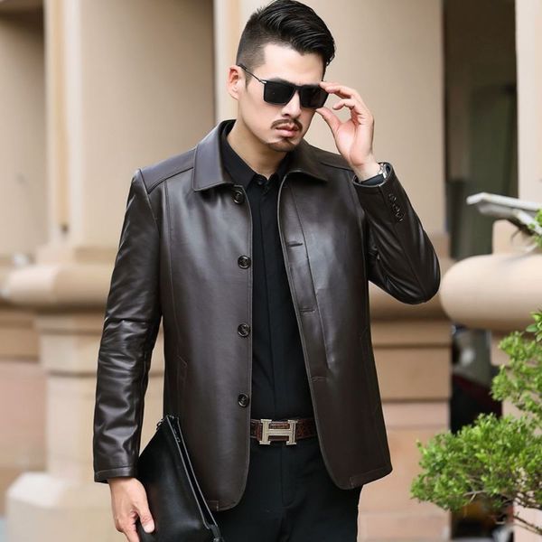 haining sheep skin autumn thin spring clothing middle aged dad leather jacket men's, Black
haining sheep skin autumn thin spring clothing middle aged dad leather jacket men's, Black