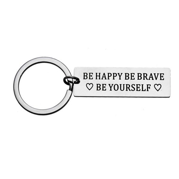 keychains pendant key holder bag charm metal rings jewelry be brave happy yourself engrave lettering set tag, Silver
keychains pendant key holder bag charm metal rings jewelry be brave happy yourself engrave lettering set tag, Silver