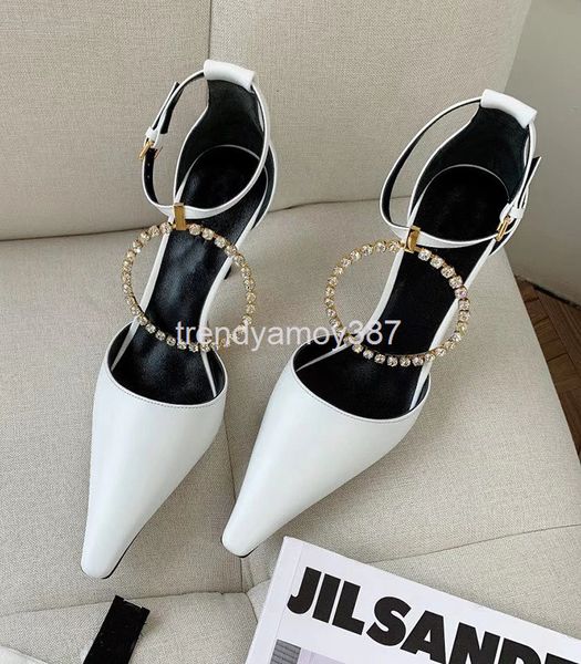 sandals spring and summer high-heeled shoes women's fashion feng shui drill pointed end side empty one-line buckle belt thin heel baoto, Black
sandals spring and summer high-heeled shoes women's fashion feng shui drill pointed end side empty one-line buckle belt thin heel baoto, Black