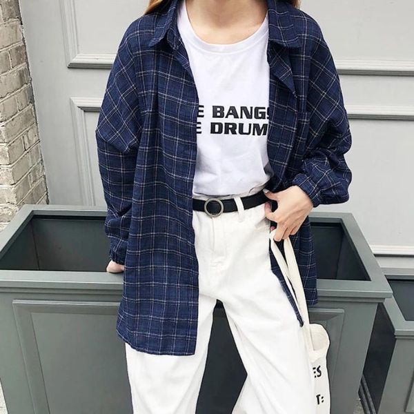 women's blouses & shirts jmprs vintage women plaid shirt autumn single breasted long sleeve korean loose casual turn down collar button, White
women's blouses & shirts jmprs vintage women plaid shirt autumn single breasted long sleeve korean loose casual turn down collar button, White