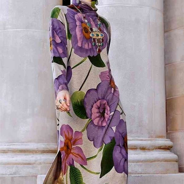 winter casual floral knited turtleneck sweater dress autumn vintage chic plus size women elegant bodycon long wool sweaters, Black;gray
winter casual floral knited turtleneck sweater dress autumn vintage chic plus size women elegant bodycon long wool sweaters, Black;gray