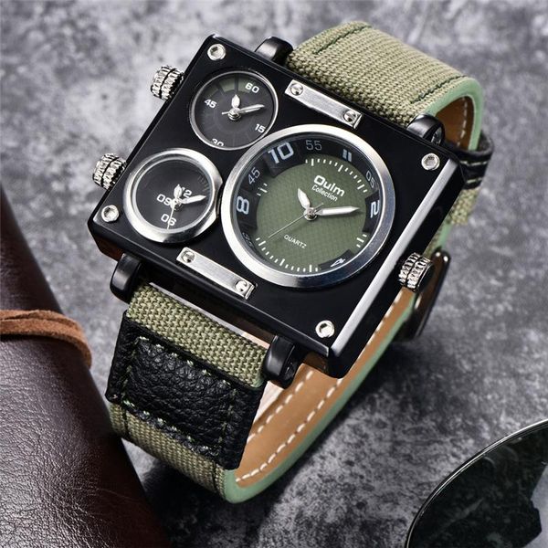 wristwatches oulm 3595 green military watches men three time zone wristwatch male quartz clock men's casual fabric watch, Slivery;brown
wristwatches oulm 3595 green military watches men three time zone wristwatch male quartz clock men's casual fabric watch, Slivery;brown