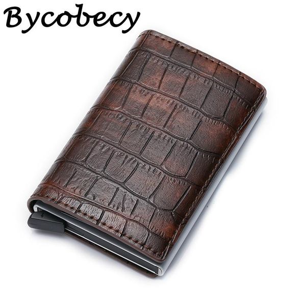 card holders bycobecy 2021 rfid holder single box men and women metal vintage aluminium travel wallet drop, Brown;gray
card holders bycobecy 2021 rfid holder single box men and women metal vintage aluminium travel wallet drop, Brown;gray