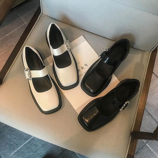 dress shoes one-button mary jane 2021 british vintage chunky heels, Black
dress shoes one-button mary jane 2021 british vintage chunky heels, Black