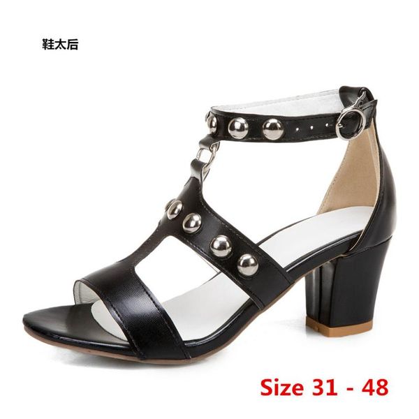 sandals summer pumps gladiator shoes women high heels open toe sandal lady ankle strap pump small big size 31 - 48, Black
sandals summer pumps gladiator shoes women high heels open toe sandal lady ankle strap pump small big size 31 - 48, Black