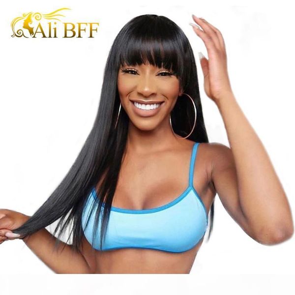 ali bff full machine wigs with bangs human hair straight wig malaysian straight wig with bang for women glueless wigs, Black;brown
ali bff full machine wigs with bangs human hair straight wig malaysian straight wig with bang for women glueless wigs, Black;brown