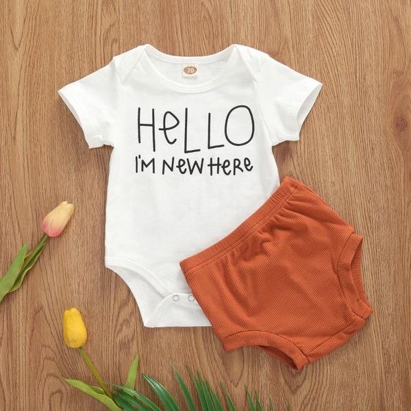 baby & children's 0-24m newborn baby girls outfits fashion letter print short sleeve jumpsuit high waist brown shorts hello set, White
baby & children's 0-24m newborn baby girls outfits fashion letter print short sleeve jumpsuit high waist brown shorts hello set, White