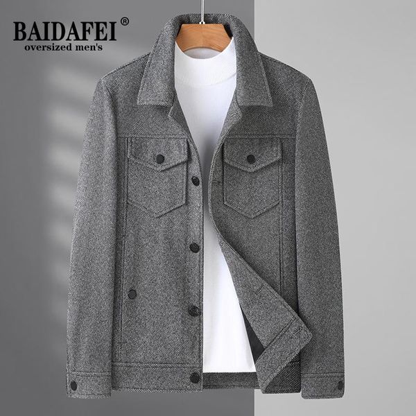 men's wool & blends oversized 5xl 6xl 7xl 8xl 2021 blend jacket business casual turn down collar windproof pea loose coat, Black
men's wool & blends oversized 5xl 6xl 7xl 8xl 2021 blend jacket business casual turn down collar windproof pea loose coat, Black