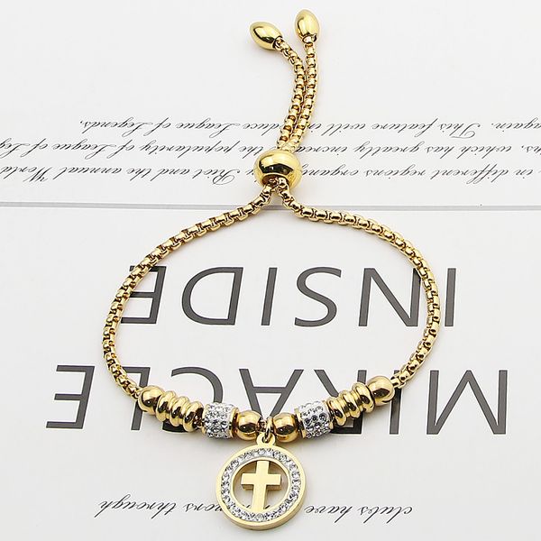 new design circle cross charm women bracelet titanium steel gold plating jewelry bracelet for gift pulseiras, Black
new design circle cross charm women bracelet titanium steel gold plating jewelry bracelet for gift pulseiras, Black