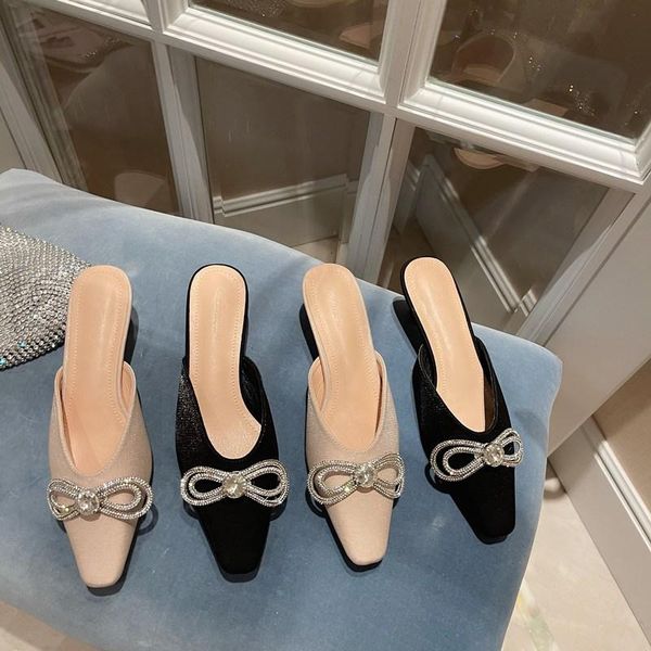 slippers women round toe bow design thin low heels pumps fashion rhinestone shallow black/beige casual slide
slippers women round toe bow design thin low heels pumps fashion rhinestone shallow black/beige casual slide