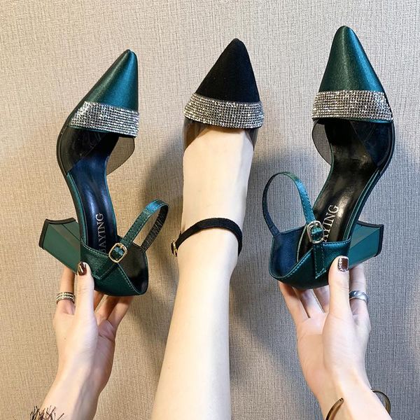 dress shoes design pointed toe crystal buckle banquet blue silk pumps woman wedding party high heel, Black
dress shoes design pointed toe crystal buckle banquet blue silk pumps woman wedding party high heel, Black