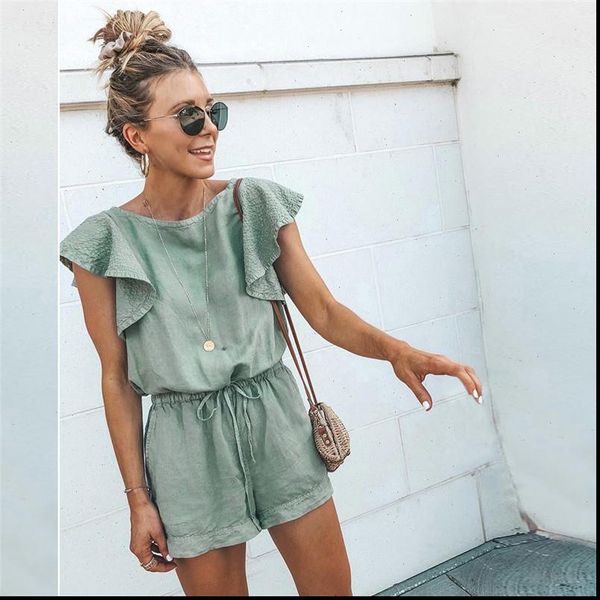 2020 new playsuits women summer elegant jumpsuit short cotton linen casual ruffles elastic waist rompers overall mono mujer, Black;white
2020 new playsuits women summer elegant jumpsuit short cotton linen casual ruffles elastic waist rompers overall mono mujer, Black;white