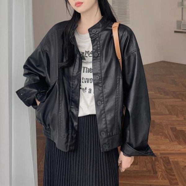 women's jackets fashion high street motorcycle jacket women autumn and winter korean casual loose all-match black leather trend, Black;brown
women's jackets fashion high street motorcycle jacket women autumn and winter korean casual loose all-match black leather trend, Black;brown