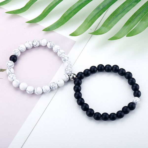 2pc/set new fashion natural stone beaded yoga bracelet strands couple magnet friendship bracelets distance lovers jewelry gift, Black
2pc/set new fashion natural stone beaded yoga bracelet strands couple magnet friendship bracelets distance lovers jewelry gift, Black