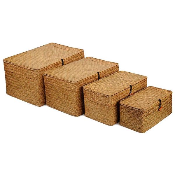storage baskets seagrass with lids, woven rectangular basket bins, wicker organizer for shelf, set of 4
storage baskets seagrass with lids, woven rectangular basket bins, wicker organizer for shelf, set of 4