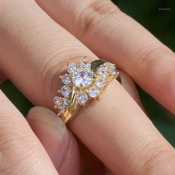 wedding rings caoshi noble luxury gold color elegant flower zirconia ring for women girl charm engagement fashion jewelry size 6-101, Slivery;golden
wedding rings caoshi noble luxury gold color elegant flower zirconia ring for women girl charm engagement fashion jewelry size 6-101, Slivery;golden