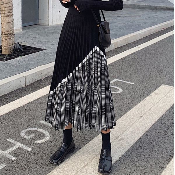 winter womens fashion houndstooth midi skirt female high waist pleated knitted thick black warm skirts
winter womens fashion houndstooth midi skirt female high waist pleated knitted thick black warm skirts