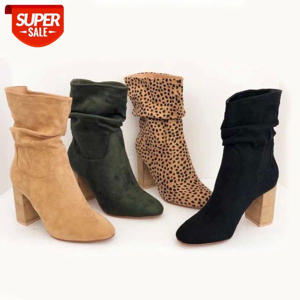 women leapard mid calf boots woman pleated suede square high heel autumn winter female shoe 2020 ladies casual footwear big size #gl4b, Black
women leapard mid calf boots woman pleated suede square high heel autumn winter female shoe 2020 ladies casual footwear big size #gl4b, Black
