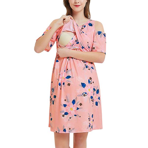 fashion dresses for pregnant women maternity summer short sleeve small fresh floral print nursing breastfeeding dress sukienki, White
fashion dresses for pregnant women maternity summer short sleeve small fresh floral print nursing breastfeeding dress sukienki, White