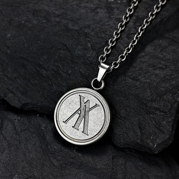 pendant necklaces ff fengfan same logo pattern round card trendy man retro vintage hip hop street style necklace, Silver
pendant necklaces ff fengfan same logo pattern round card trendy man retro vintage hip hop street style necklace, Silver
