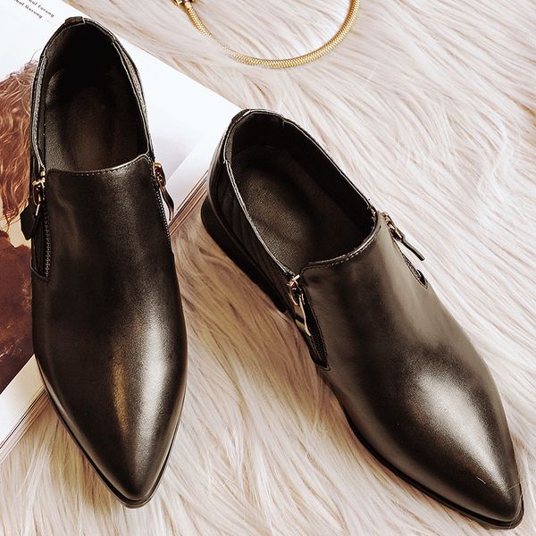 Womens Double Zip Low Heel Comfortable Flats Brand Designer Pointed Toe OL Style Leisure Female Footwear Plus Size Shoes WomenDress Shoes, Black
Womens Double Zip Low Heel Comfortable Flats Brand Designer Pointed Toe OL Style Leisure Female Footwear Plus Size Shoes WomenDress Shoes, Black