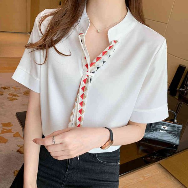 women's blouses & shirts chiffon women's blouse with short sleeves, chiffon shirt cleavage v to korean fashion office, for women,, White
women's blouses & shirts chiffon women's blouse with short sleeves, chiffon shirt cleavage v to korean fashion office, for women,, White