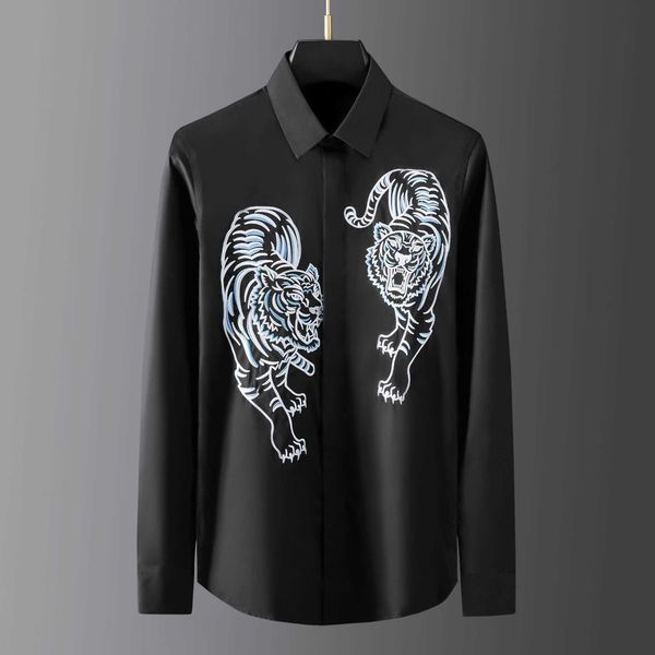 tiger embroidery shirts men long sleeve casual shirt slim streetwear social party blouse business formal dress men clothing 210527, White;black
tiger embroidery shirts men long sleeve casual shirt slim streetwear social party blouse business formal dress men clothing 210527, White;black