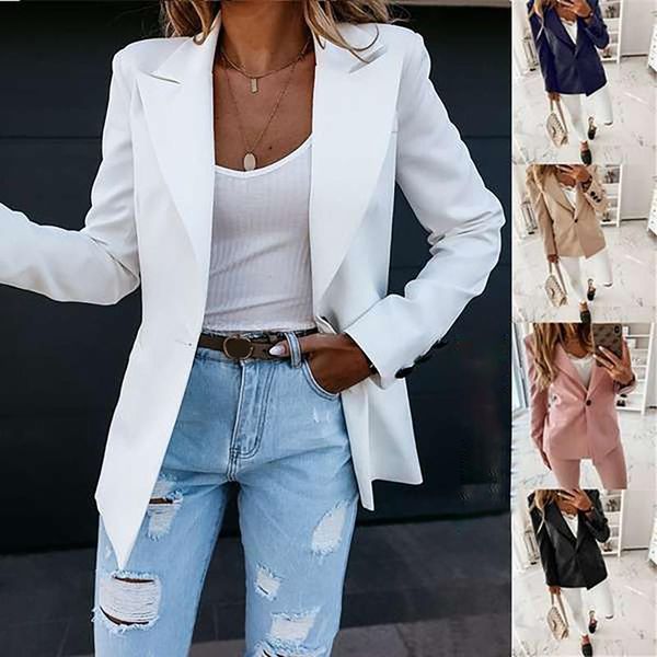 women's suits & blazers women jacket blazer suit fashion casual ladies solid color two piece 2021 autumn winter office wear elegant pan, White;black
women's suits & blazers women jacket blazer suit fashion casual ladies solid color two piece 2021 autumn winter office wear elegant pan, White;black