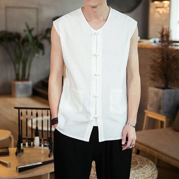 men' tank mrgb summer man shirt button sleeveless chinese style vintage casual shirts for male luxury solid color clothing, White;black
men' tank mrgb summer man shirt button sleeveless chinese style vintage casual shirts for male luxury solid color clothing, White;black