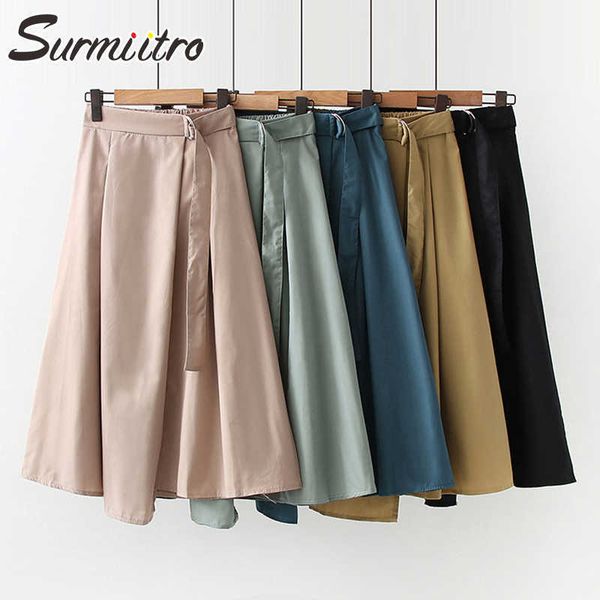 surmiitro summer fashion black blue thin midi skirt women korean style high waist mid-length a line skirt female with belt 210712
surmiitro summer fashion black blue thin midi skirt women korean style high waist mid-length a line skirt female with belt 210712