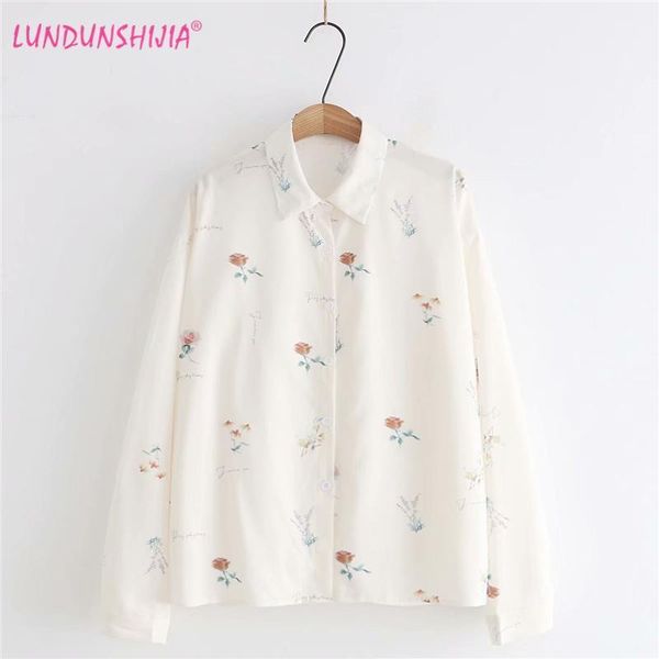 arrival autumn rose printed women blouse single breasted turn-down collar loose chiffon female shirt women's blouses & shirts, White
arrival autumn rose printed women blouse single breasted turn-down collar loose chiffon female shirt women's blouses & shirts, White