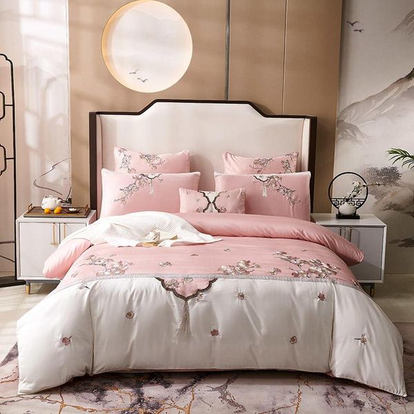 bedding sets luxury pink white set peach blossom embroidery duvet cover long-staple cotton sheet 1.5/2.0m bed edged pillowcase
bedding sets luxury pink white set peach blossom embroidery duvet cover long-staple cotton sheet 1.5/2.0m bed edged pillowcase