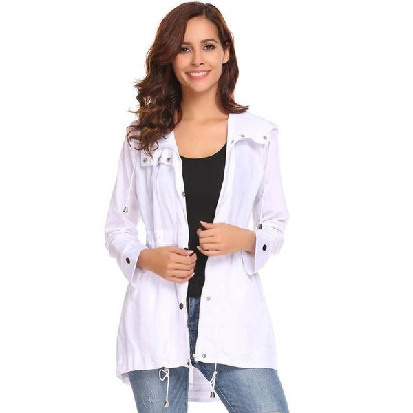 women's trench coats women hooded drawstring solid raincoat outdoor casual waterproof thin jacket zip and snap button loose pocket, Tan;black
women's trench coats women hooded drawstring solid raincoat outdoor casual waterproof thin jacket zip and snap button loose pocket, Tan;black